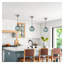 Suspension globe en verre vert clair avec finition nickel sablé, hauteur réglable, pour îlot de cuisine, ensemble de 2