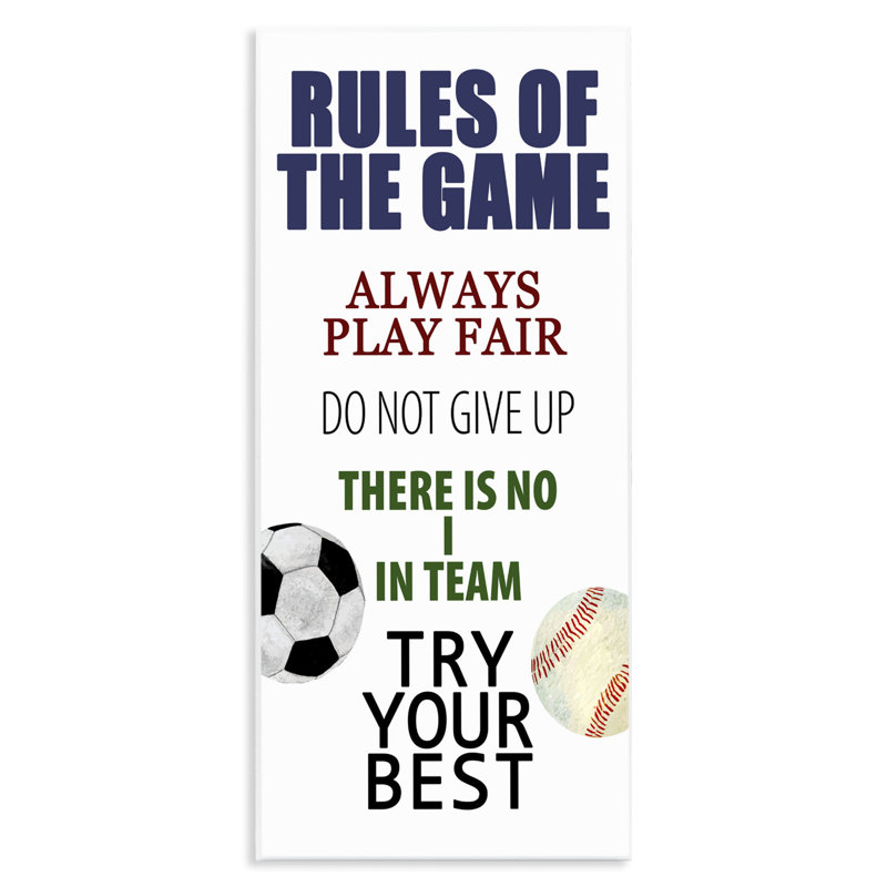«Fun Teamwork Rules of Game», plaque murale, design par Kim Allen