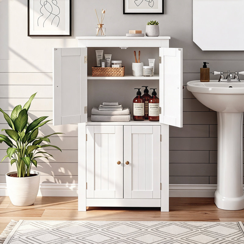 Armoire de rangement blanche avec 4 portes