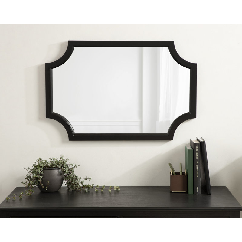Miroir d'appoint Mertztown Glam, Noir, 30 po x 20 po