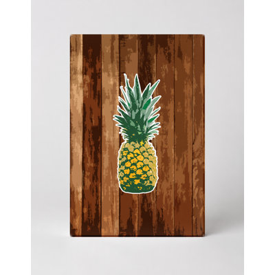 Ananas sur bois - Portrait, art mural sur toile