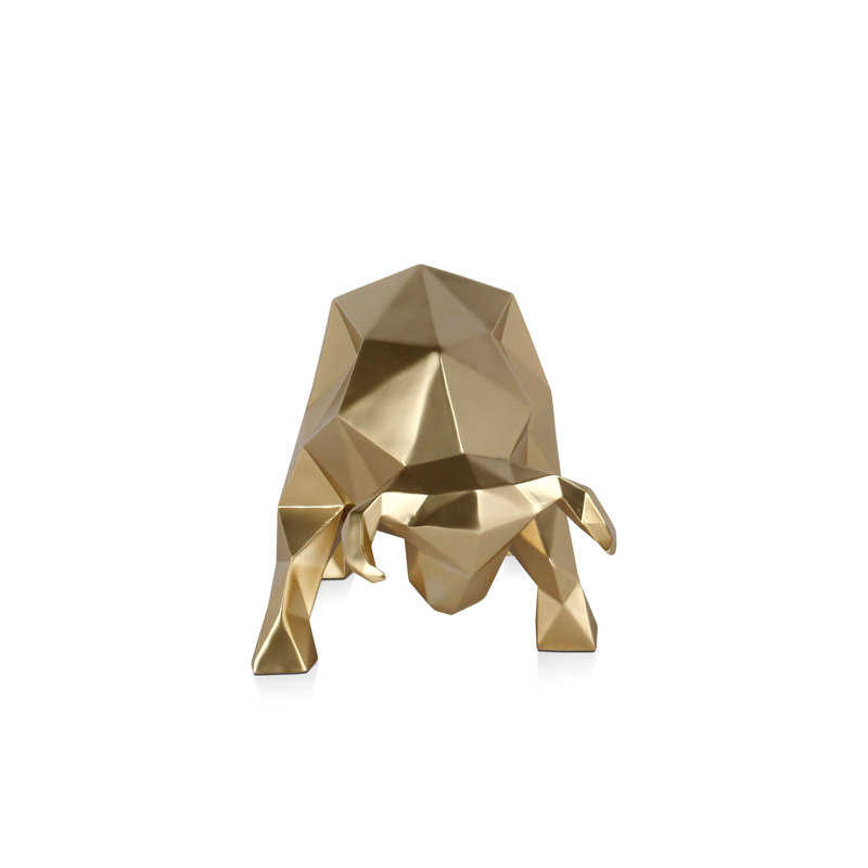 Aahna Animals Figurines & Sculptures, Gold
