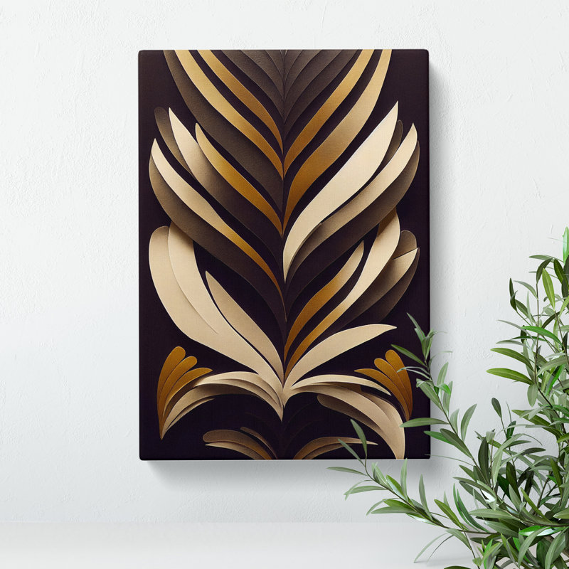 Art Deco Feather No.3 - Wrapped Canvas, 60cm H x 40cm W x 3cm D