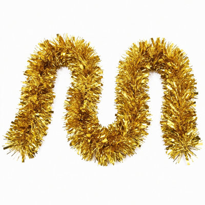 Guirlande de Noël de 10 m (32,8 pi) en guirlande métallique brillante pour décoration de foyer, sapin de Noël, décoration du Nouvel An, escalier, rampe, intérieur et extérieur.