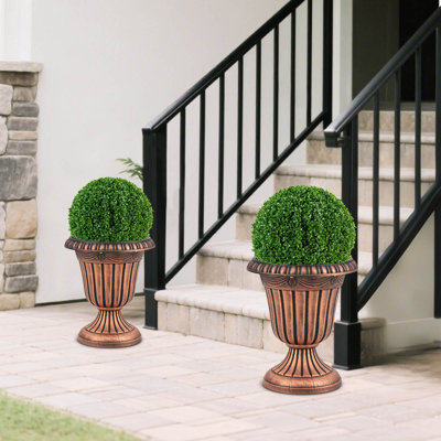 Jardinières vintage de 18 pouces de hauteur avec piédestal et trou de bonde pré-marqué 