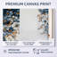 «Botanical Celestial Bloom in Winter», ensemble d'art mural sur toile encadré botanique abstrait bleu-129072816-129072812