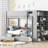 Twin Over Bunk Bed In Gray With Functional Cabinetry - 2 Drawers And Multi-Layer Cabinet Storage-1901907334-1901907385