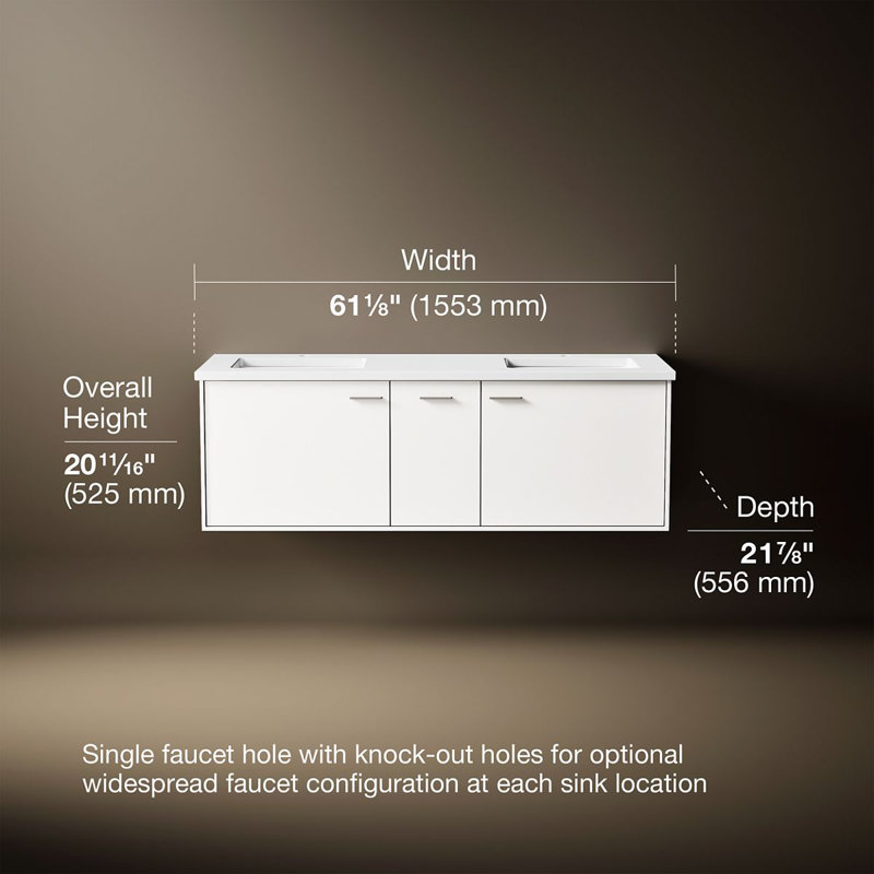 Jute 60" Vanity With Quartz Countertop, Sink And Hardware Included, Linen White