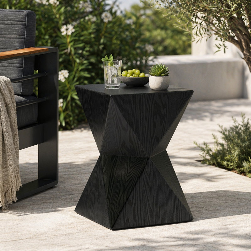 Table d'appoint 14,25 po Prismatic Symmetry, Noir