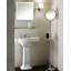 White Ceramic Oval Pedestal Bathroom Sink with Overflow