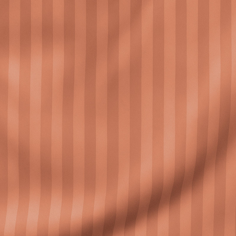40cm Deep Pocket Microfiber Stripe Fitted Sheet, Rust, Double (4'6)