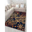Tapis décoratif moderne à motif floral bleu marine-1751893055