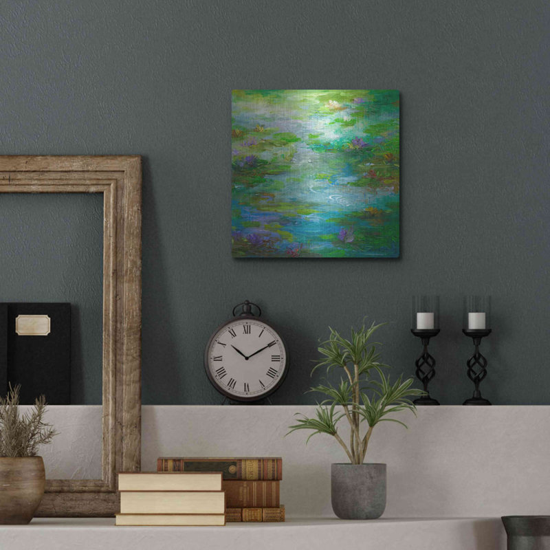 «Water Lily Pond # 1» par Sheila Finch, H 12 po x l 12 po 