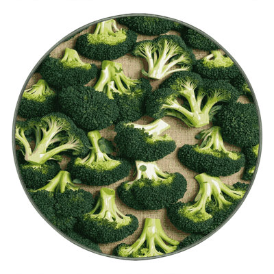 Washable Broccoli Vegetables Area Rug