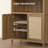 84.25''H Rattan Arched Bookcase With Adjustable Shelf-654932676