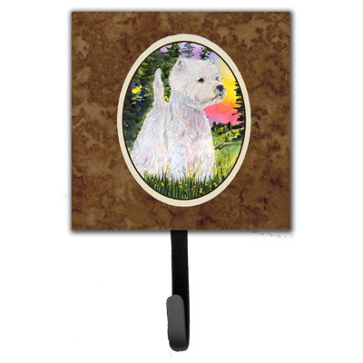 Porte-laisse westie et crochet mural