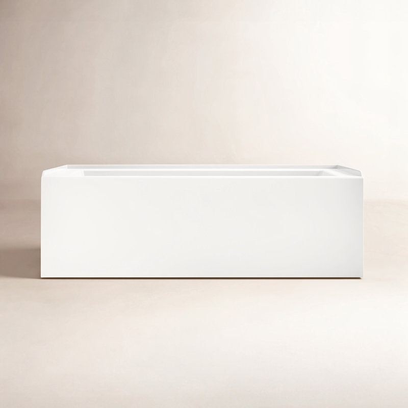 Underscore 60" x 32" Rectangular Alcove Soaking Bathtub with Integral Apron, Left