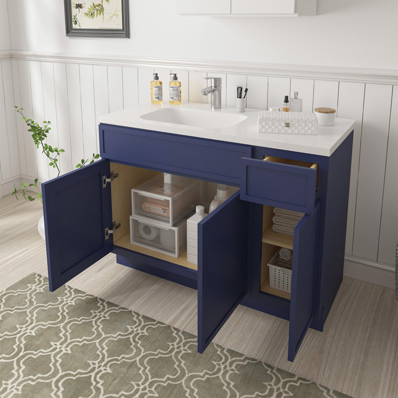Base de meuble-lavabo simple 45 po seulement, Bleu