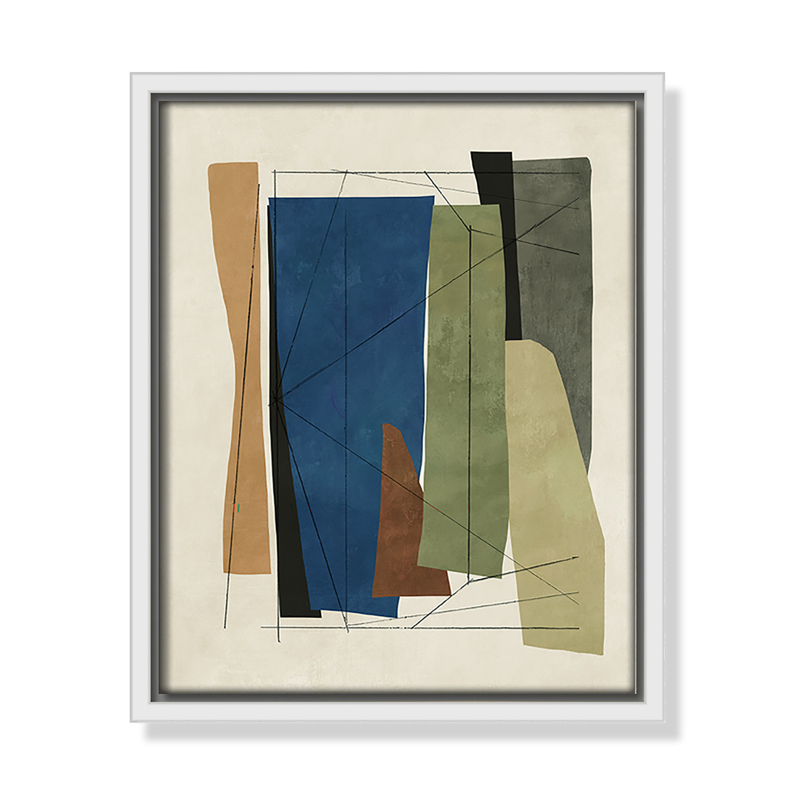 Beckton "Sync I" Print by Tom Reeves, 11.5" H x 9.5" W x 2" D, White Framed