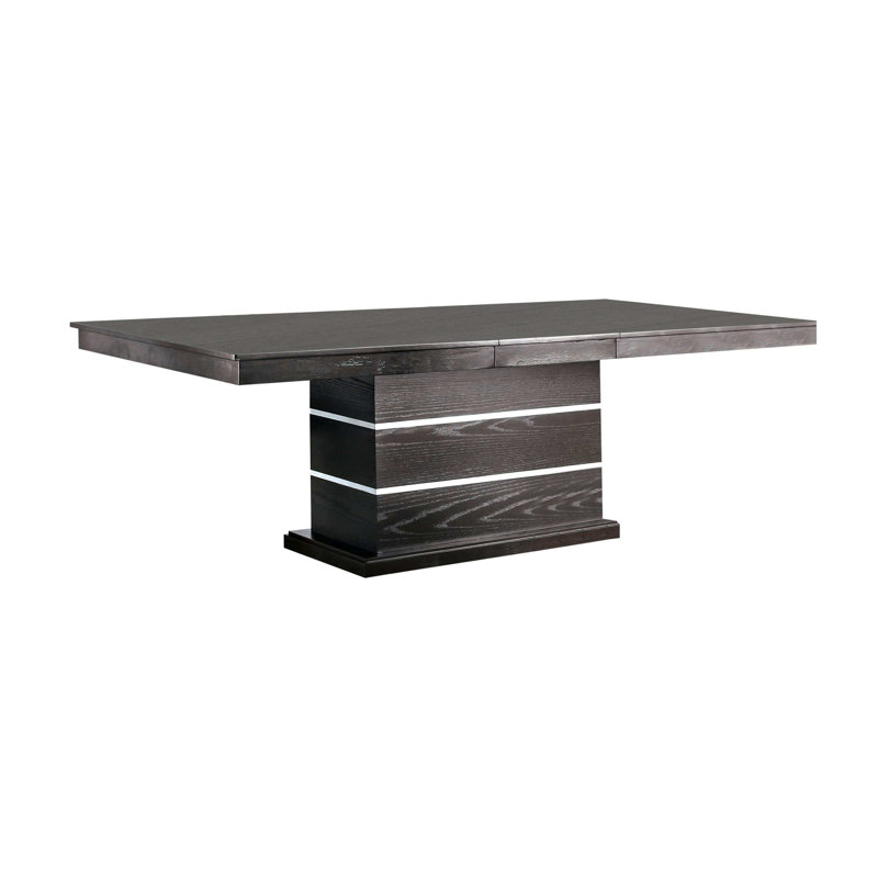 83.6" W Contemporary Dining Table, Espresso/Beige