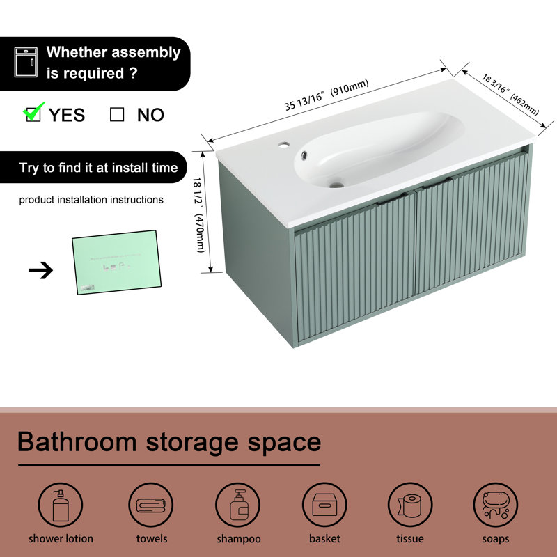 Meuble-lavabo simple avec plateau 36,14 Keilanie