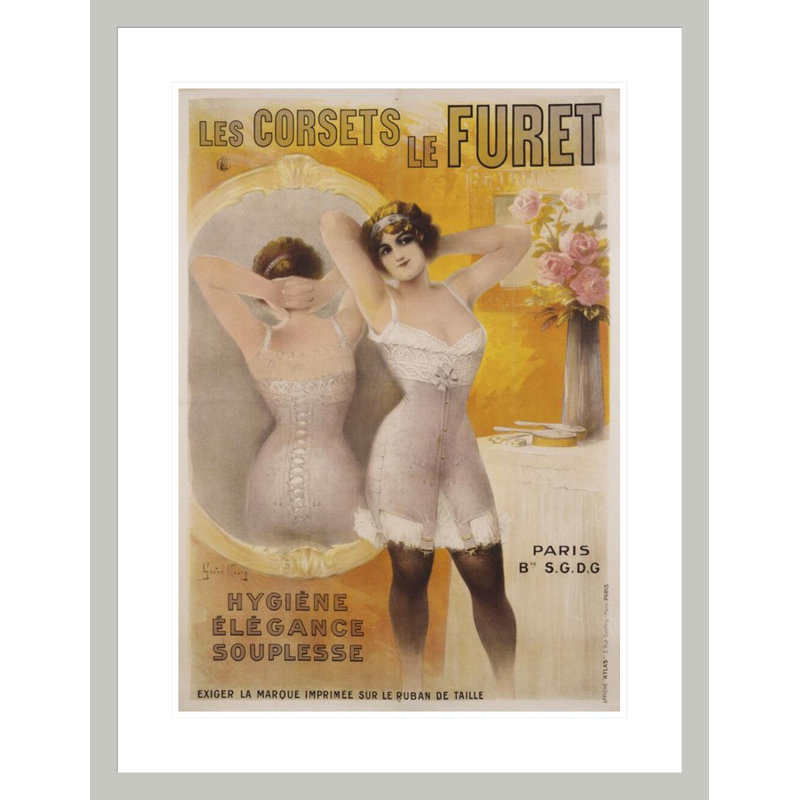 «Les Corsets le Furet» par Gaston Noury, impression giclée sur cadre, 29.5" H x 22.81" W