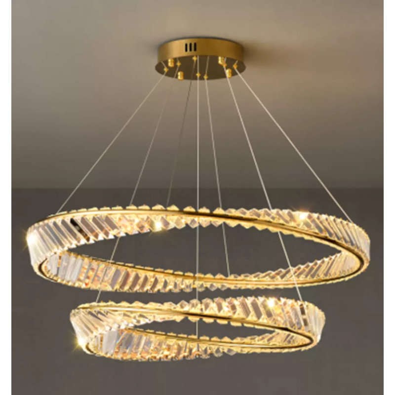 Benni 2 - Light Cylinder LED Chandelier, 20cm H x 80cm W x 80cm D