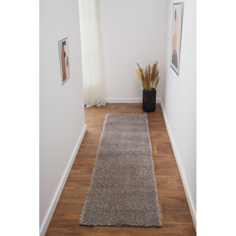 Ruglenza Shaggy Runner Rug - Soft Fluffy Long Hallway Carpet, Non Slip, Easy to Clean, Cozy Stylish Modern Rug, Mink