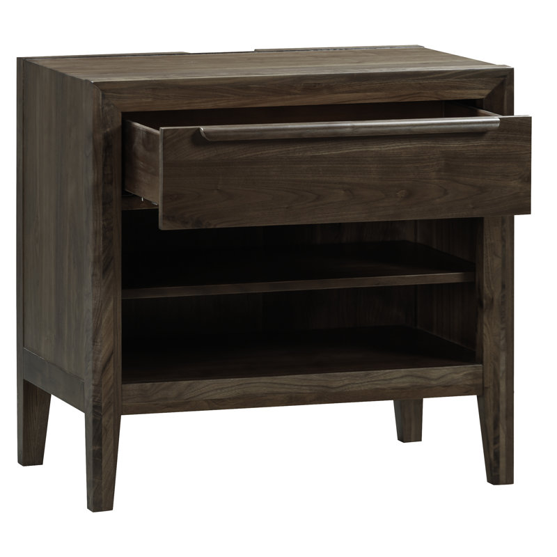Ralston 28" W 1-Drawer Walnut Nightstand