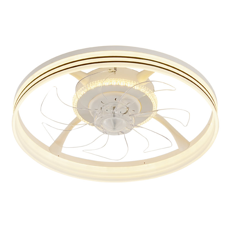 Ventilateur de plafond encastré 18,8 po RVB avec lumières DEL, ventilateur de plafond avec télécommande et ensemble d'éclairage inclus