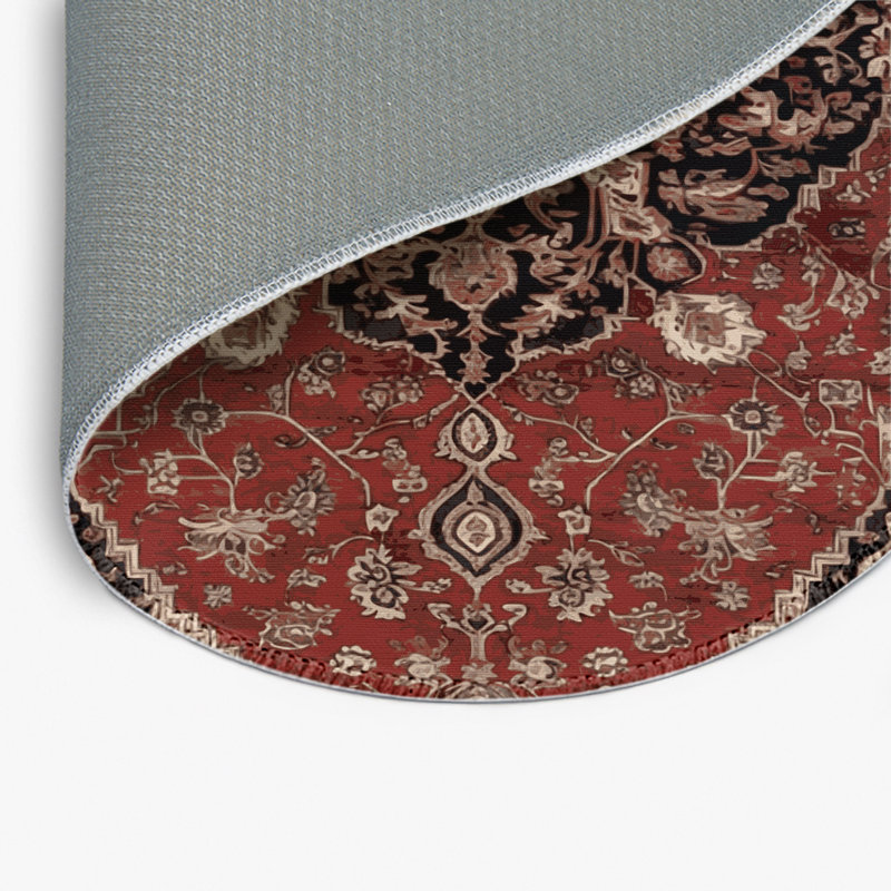 Tapis turc intérieur et extérieur brun, Rond 5 pi