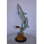 Statue de trois dauphins sautant à côté d'une tortue de mer en bronze 10 po x 11 po x H 24 po