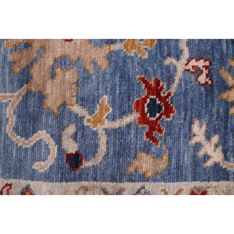 Tapis bleu moderne Oushak 8 pi 3 po x 10 pi 2 po
