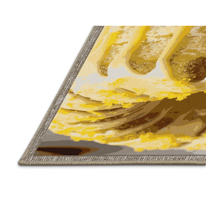  Tapis lavable au citron, Rectangle 5 pi x 7 pi