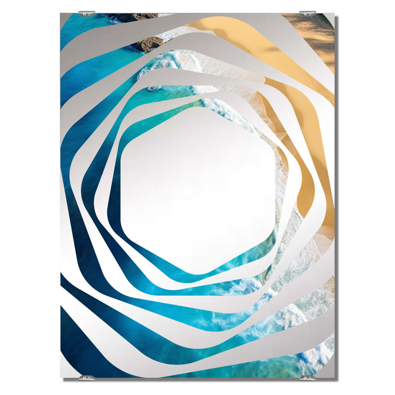 Gateville - Grand miroir mural Coastal Beach, 32 po x 24 po