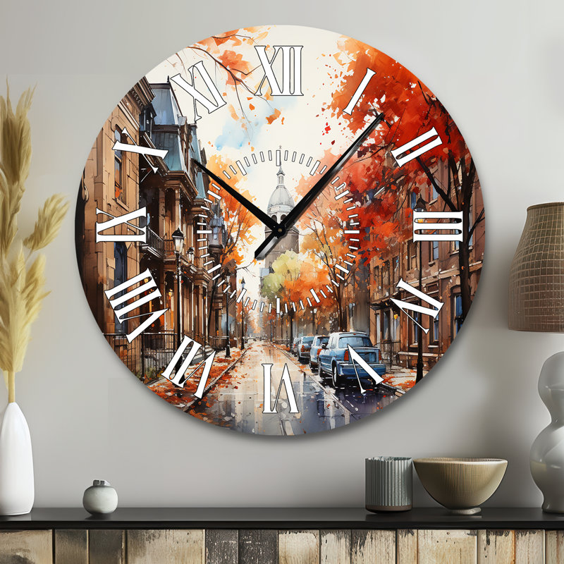 Horloge murale Old City Boston Views - Cityscapes, Grand