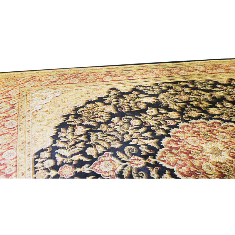 Tapis noir et vin noué à la main de haute qualité