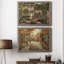 Jane's Courtyard II - ensemble de 2 peintures sur toile encadrées-864918371-864918372