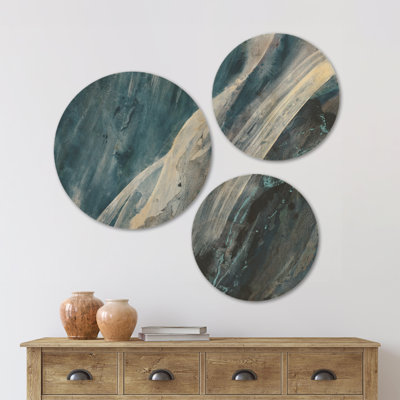 " Splash Blue Indigo " 3 - Pieces Painting Print