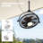 22" Outdoor IP65 Waterproof Ceiling Fan with LED Light Kit and Remote Control