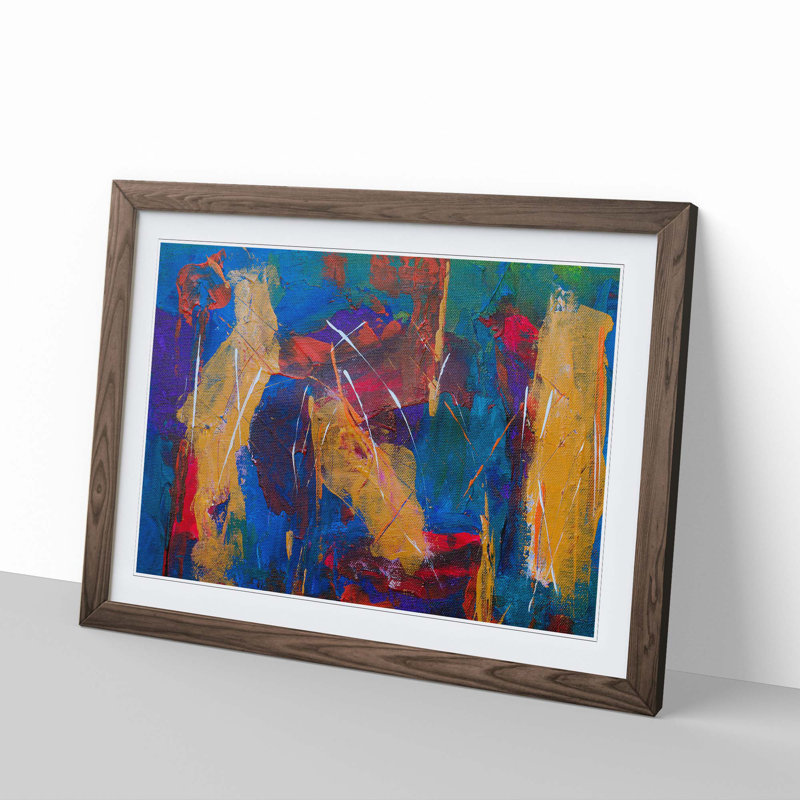 Abstract Vol.376 by S.Johnson - Framed Print, 36cm H x 48cm W x 2cm D, Walnut Framed