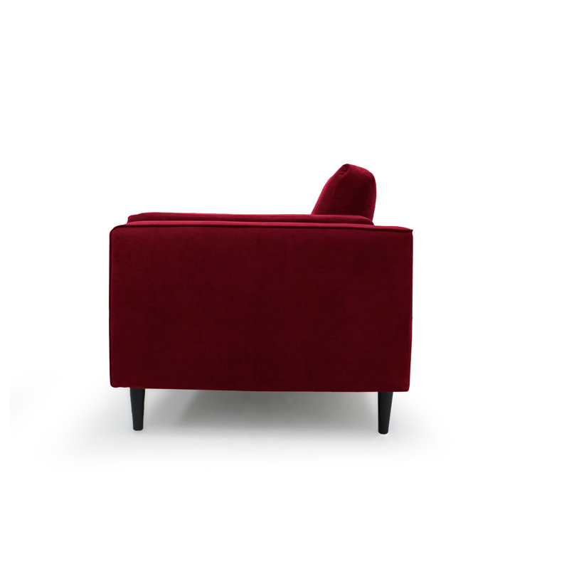 Deavian Velvet Armchair, Burgundy