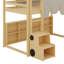 Lit mezzanine simple en bois avec tente-1054561667