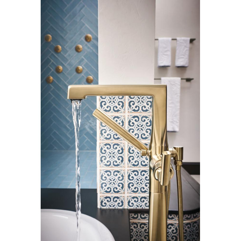 Levoir® Single-Handle Floor Mount Tub Filler, Luxe Gold