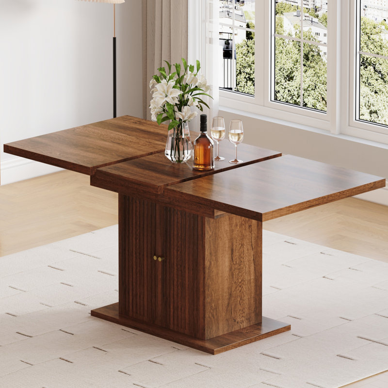 158 cm Extendable Dining Table, Brown