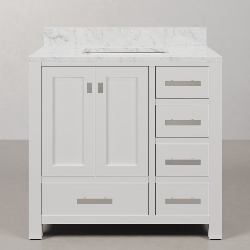 Steve 36'' W Single Vanity, Pure White