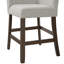 Winston Porter Dublyn Counter Corner Bench with Upholstered Back and Grey Fabric in Brown