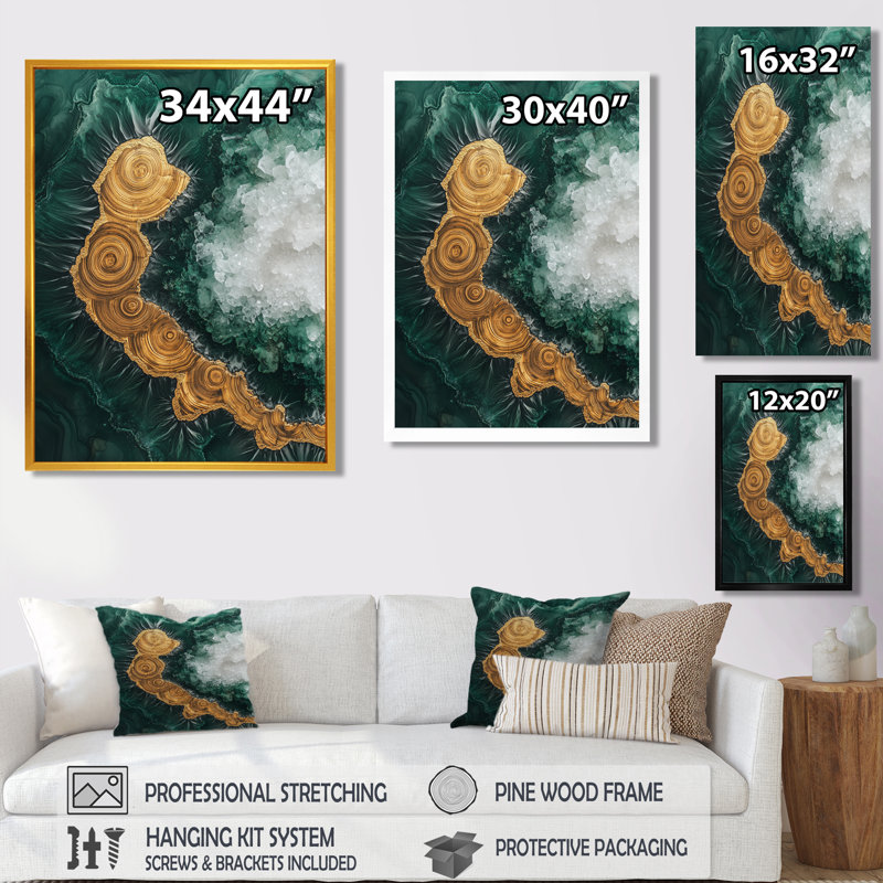 «Gordhan Bold Forest Landscape Path Of The Emerald River IV», art mural forêt, H 60 po x l 28 po, Crème, crème