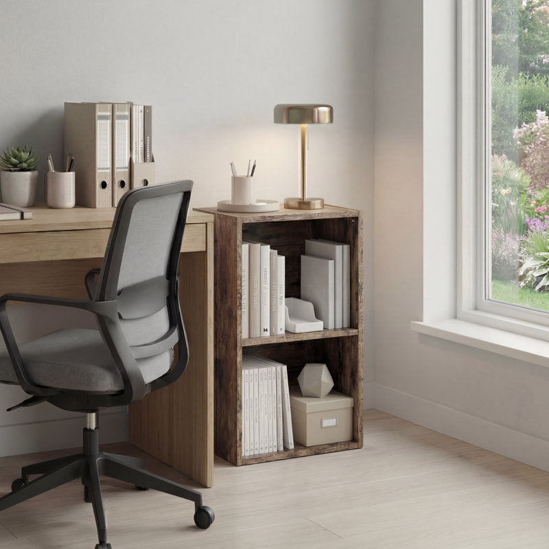 Gerardi 32cm W Standard Bookcase, 54 cm H x 32 cm W, Dark Wood