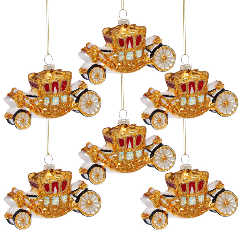 Gold Carriage Ornament, 3 Inches